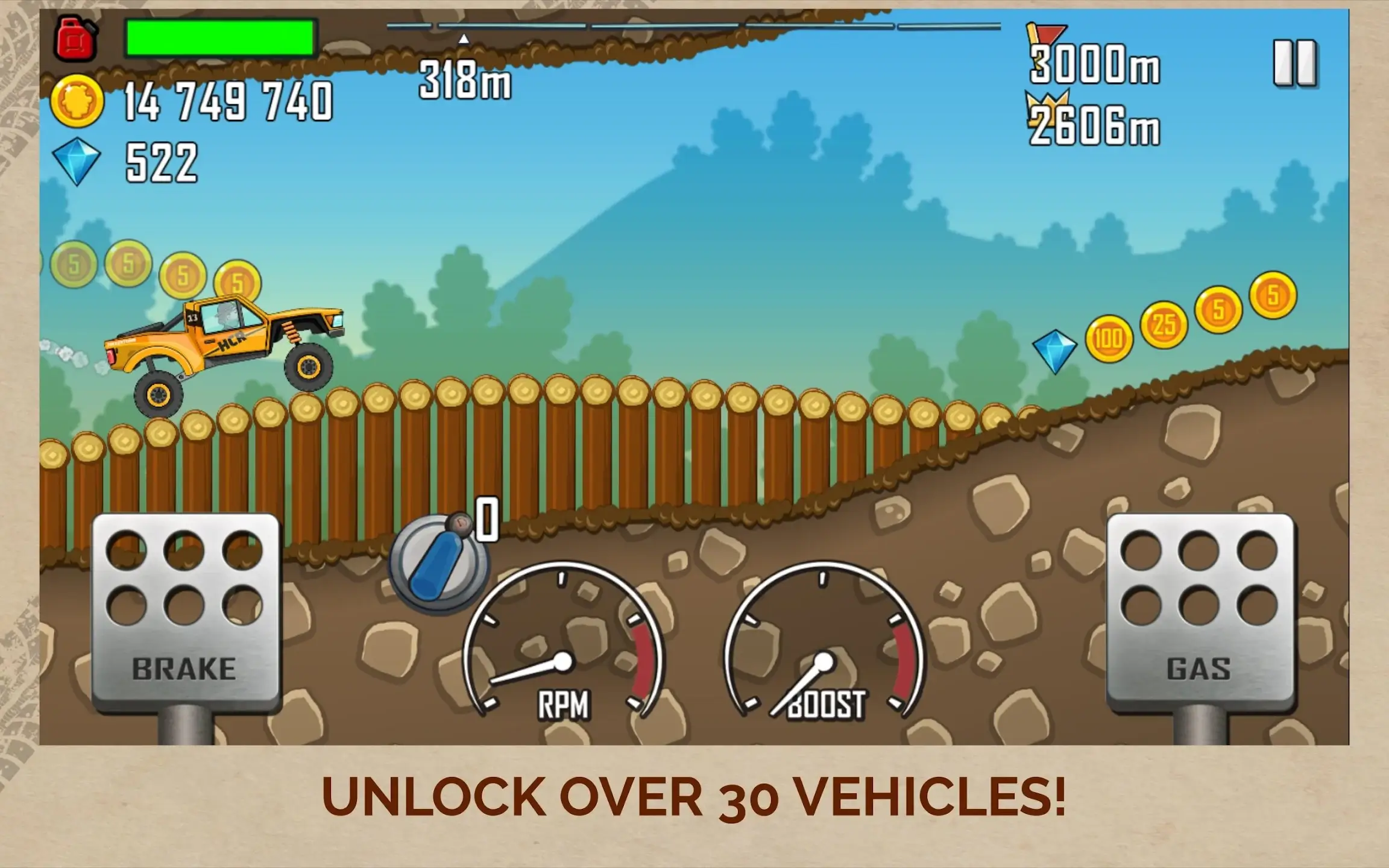 Hill Climb Racing v1.62.1 MOD APK [Unlimited Money/Unlock all Cars]